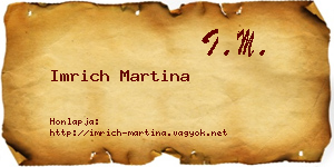 Imrich Martina névjegykártya
